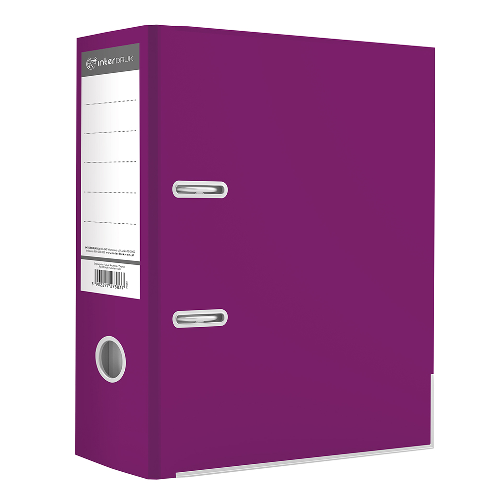 Segregator A4/75 dźwignia mat fioletowy Interdruk